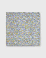 Load image into Gallery viewer, Hand-Rolled Cotton Pocket Square in Blue/Yellow Floriana Liberty Fabric