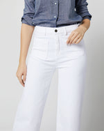 Load image into Gallery viewer, Coco Patch Pocket Jean in White Stretch Denim