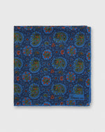 Load image into Gallery viewer, Hand-Rolled Pocket Square in Blue Paisley