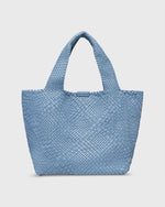 Load image into Gallery viewer, Mercato Handwoven Tote in Steel Blue Leather