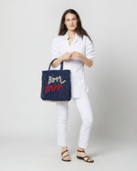 Load image into Gallery viewer, Small Bon Jour Tote in Indigo