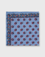 Load image into Gallery viewer, Hand-Rolled Linen/Cotton Pocket Square in Sky Provencal Floral