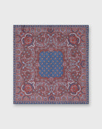 Load image into Gallery viewer, Hand-Rolled Linen/Cotton Pocket Square in Navy Paisley