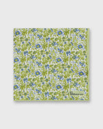 Load image into Gallery viewer, Linen Pocket Square in Bone/Sage Floral