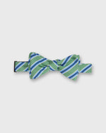 Load image into Gallery viewer, Silk Bow Tie in Green/Light Blue/Navy Stripe