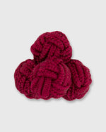 Load image into Gallery viewer, Small Silk Knot Cufflinks Crimson
