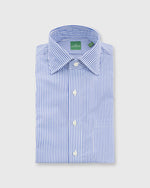 Load image into Gallery viewer, Spread Collar Dress Shirt Blue Bengal Stripe Poplin