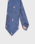 Load image into Gallery viewer, Silk Faille Club Tie in Navy Woodpecker