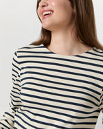 Load image into Gallery viewer, Modern Meridien Tee in Ecru/Marine Stripe
