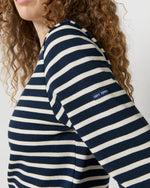 Load image into Gallery viewer, Modern Meridien Tee in Marine/Ecru Stripe
