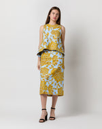 Load image into Gallery viewer, Pencil Skirt in Light Blue Tangle Shot Cotton
