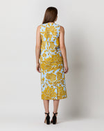 Load image into Gallery viewer, Pencil Skirt in Light Blue Tangle Shot Cotton
