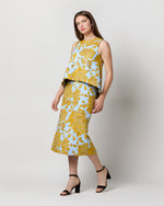 Load image into Gallery viewer, Pencil Skirt in Light Blue Tangle Shot Cotton
