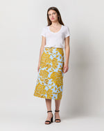 Load image into Gallery viewer, Pencil Skirt in Light Blue Tangle Shot Cotton
