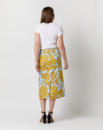 Load image into Gallery viewer, Pencil Skirt in Light Blue Tangle Shot Cotton
