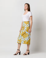 Load image into Gallery viewer, Pencil Skirt in Light Blue Tangle Shot Cotton
