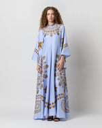 Load image into Gallery viewer, Magnifico Dress in Light Blue Olympus Placée Silk Twill
