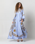 Load image into Gallery viewer, Magnifico Dress in Light Blue Olympus Placée Silk Twill
