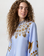 Load image into Gallery viewer, Magnifico Dress in Light Blue Olympus Placée Silk Twill
