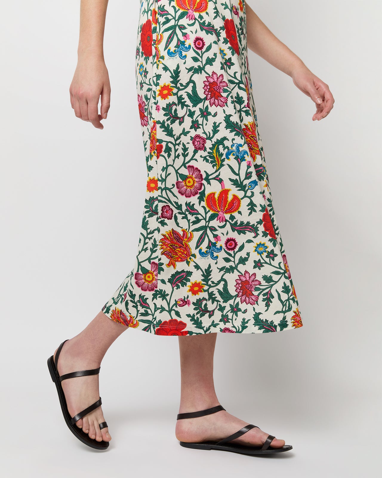 Sporty Swing Dress in Dragonflower Cotton Jersey