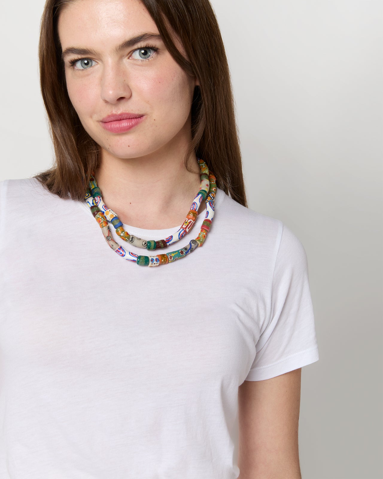 Hand-Painted Trade Beads in Multicolor
