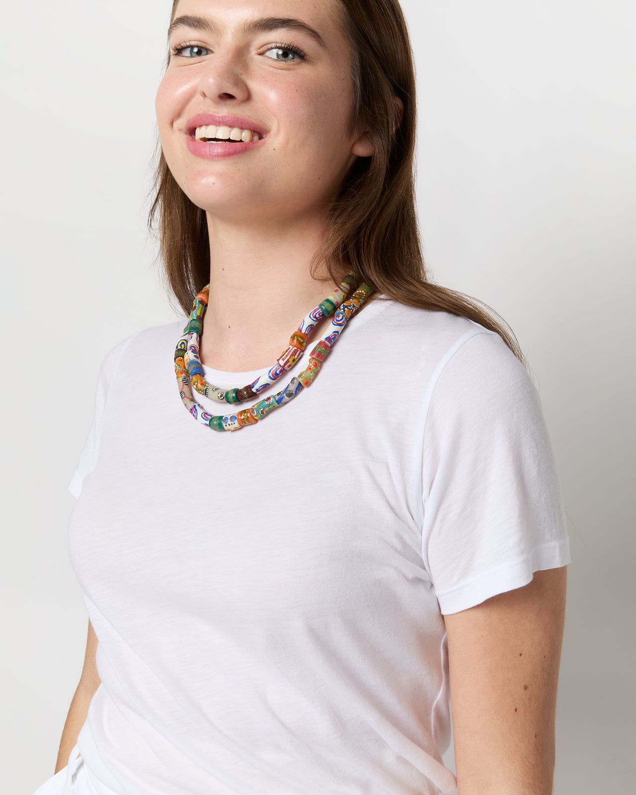 Hand-Painted Trade Beads in Multicolor