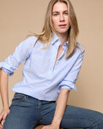Load image into Gallery viewer, Tomboy Popover Shirt in Sky Blue Gingham Poplin
