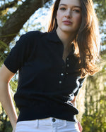 Load image into Gallery viewer, Tasha Polo Sweater in Navy Cotton
