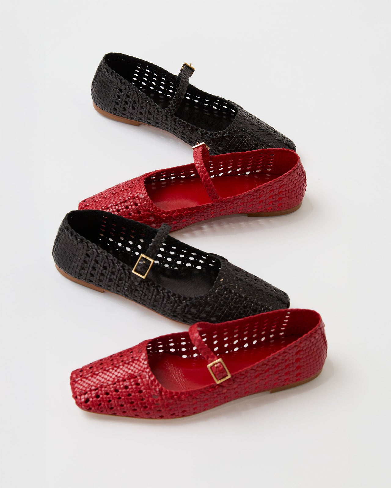 Handwoven Mary Jane in Black Woven Leather