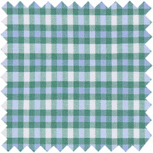 Made-to-Measure Shirt in Green/Sky/White Check Poplin