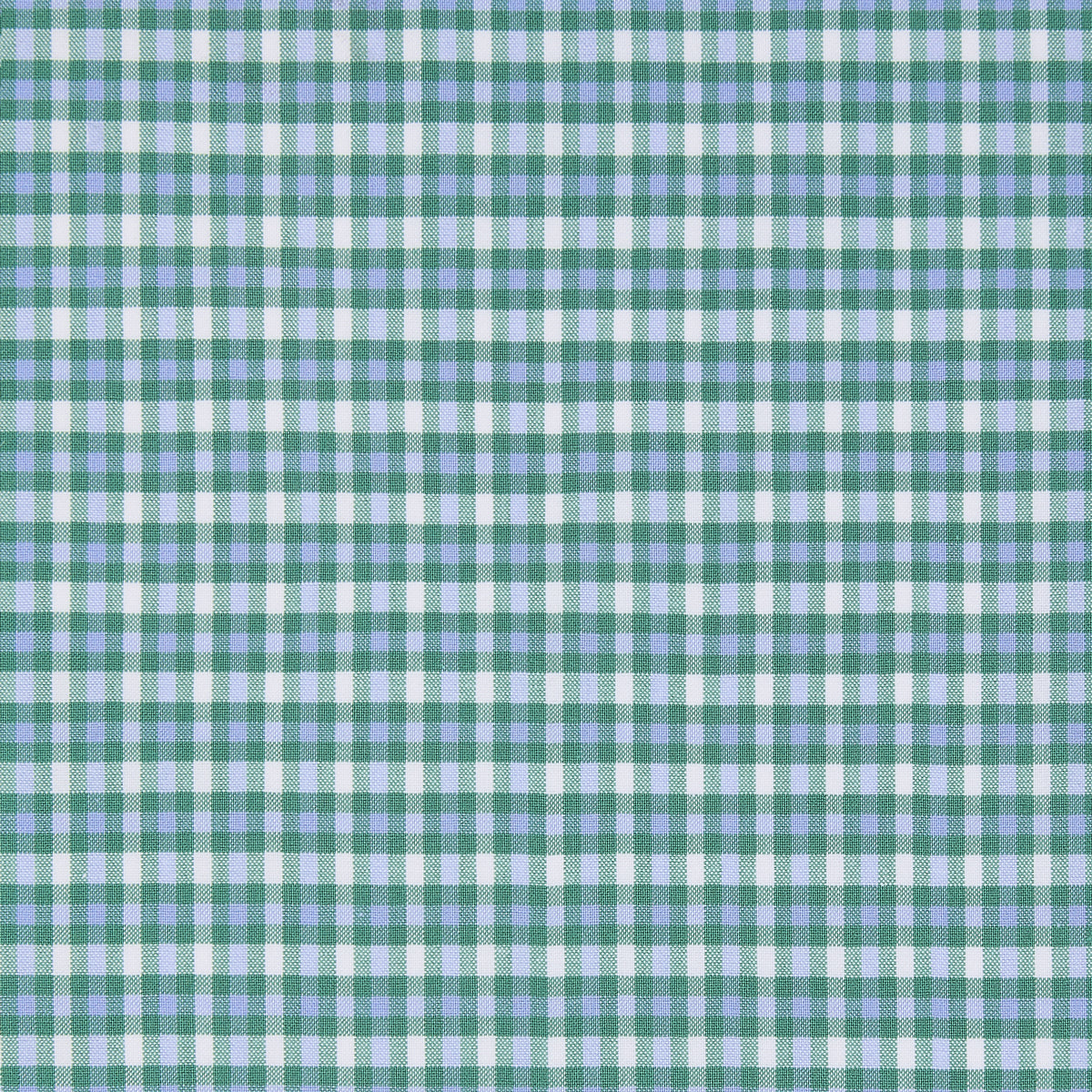 Made-to-Measure Shirt in Green/Sky/White Check Poplin
