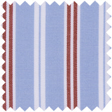 Made-to-Order Anaya Popover Dress in Blue/Red Multi Stripe Poplin