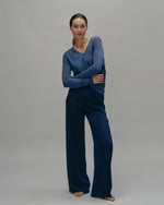 Load image into Gallery viewer, Kelly Pant in Navy Silk Crepe de Chine
