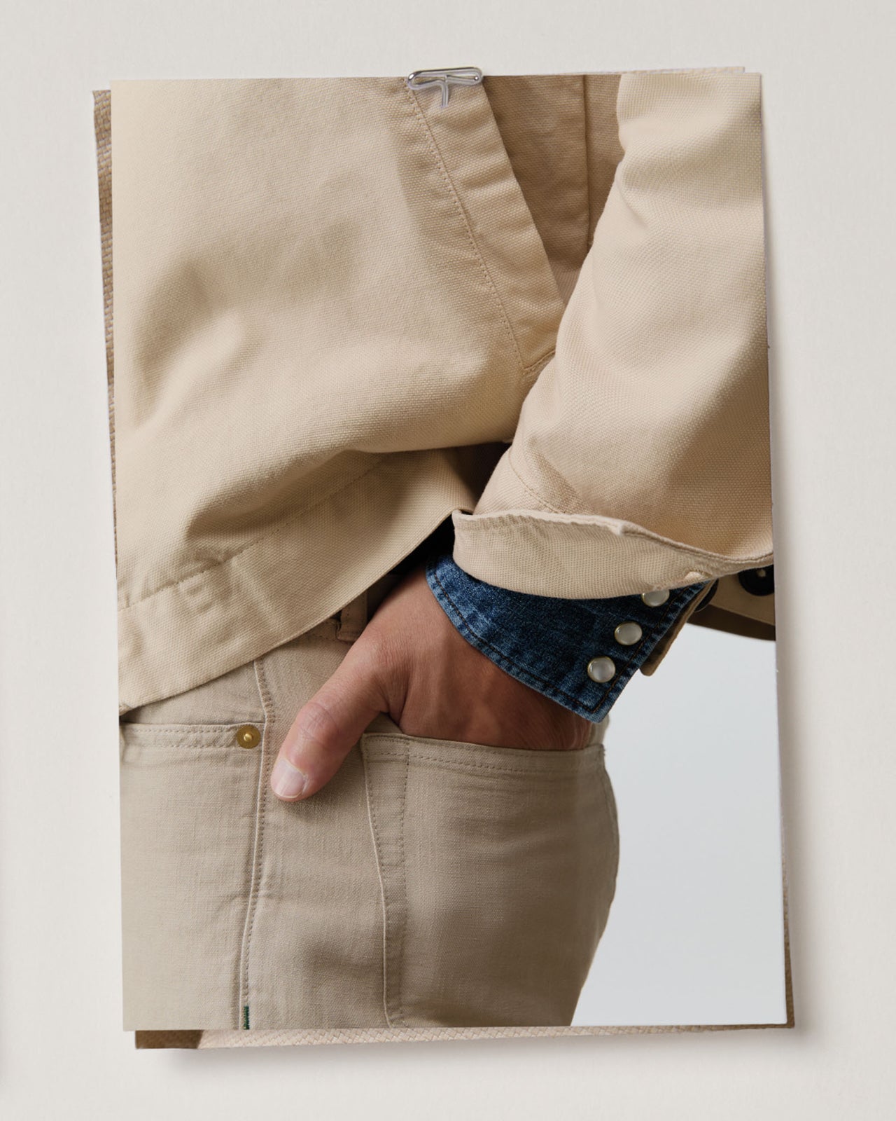 Slim Straight 5-Pocket Pant in Stone Canapa Canvas