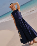 Load image into Gallery viewer, Rose Dress in Marine Featherweight Faille

