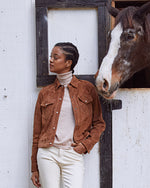 Load image into Gallery viewer, Western Jacket in Cognac Suede
