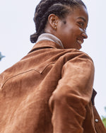 Load image into Gallery viewer, Western Jacket in Cognac Suede
