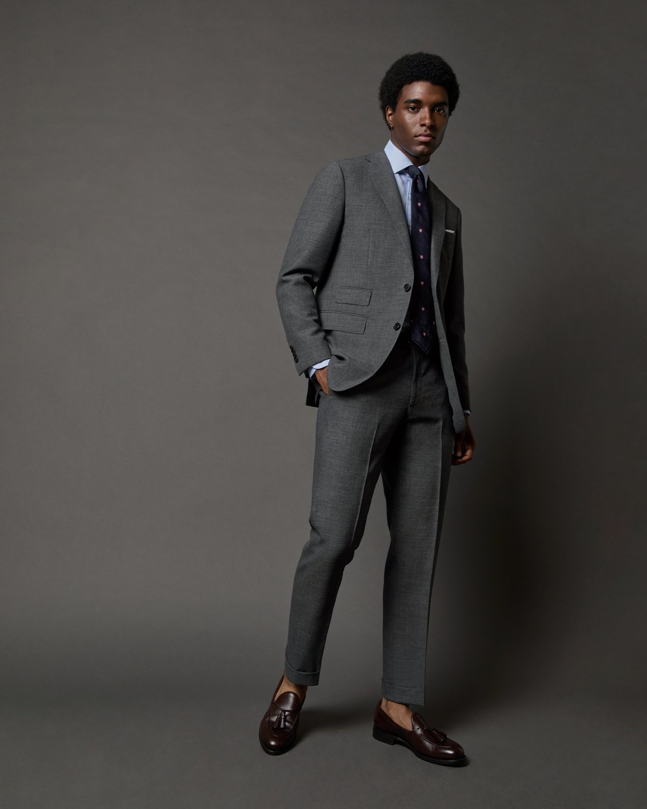 Kincaid No. 3 Suit in Mid-Grey High-Twist