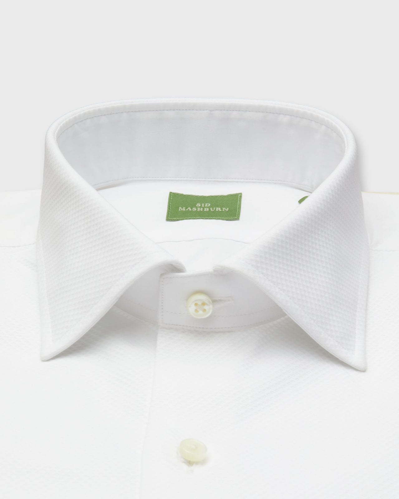 French-Cuff Bib-Front Tuxedo Shirt in White Pique/Poplin