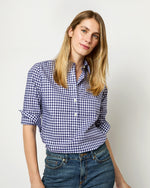Load image into Gallery viewer, Tomboy Popover Shirt in Navy Gingham Poplin
