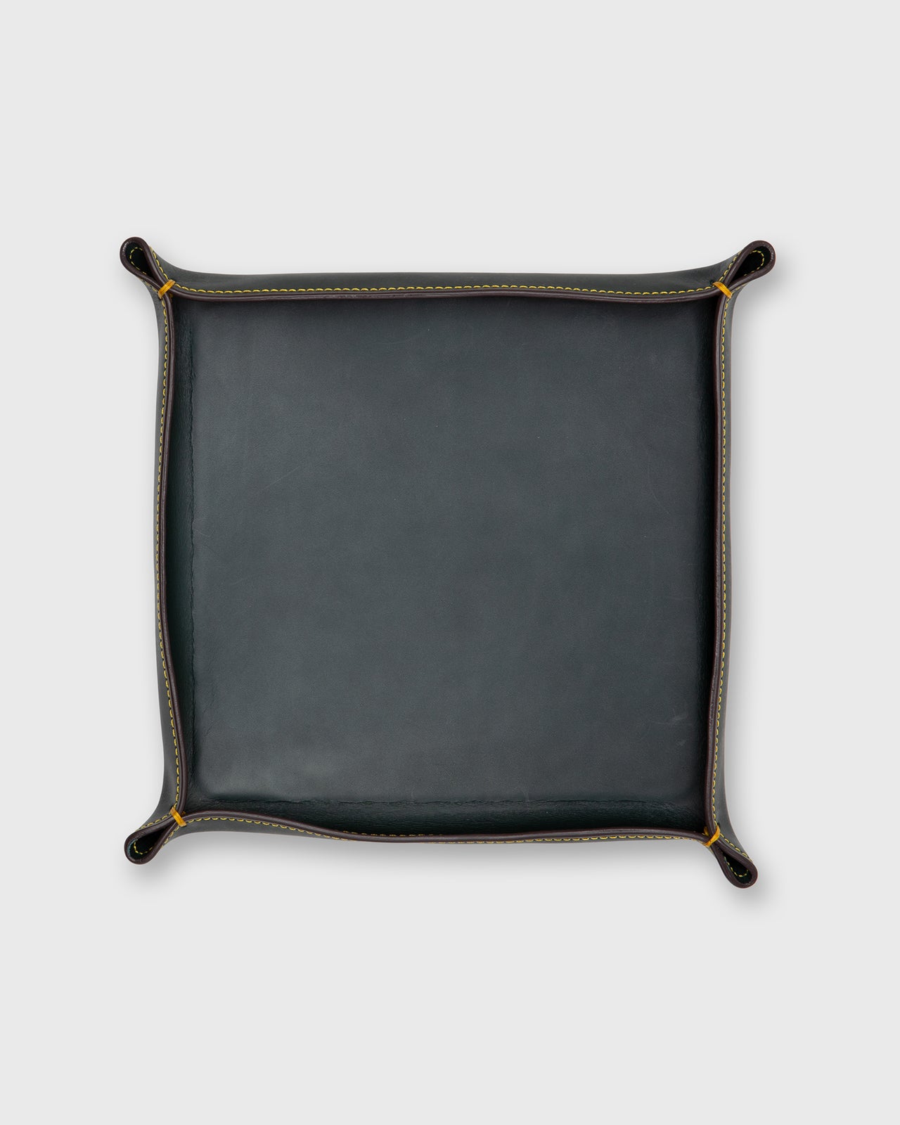 Large Tray in Bottle Green Leather