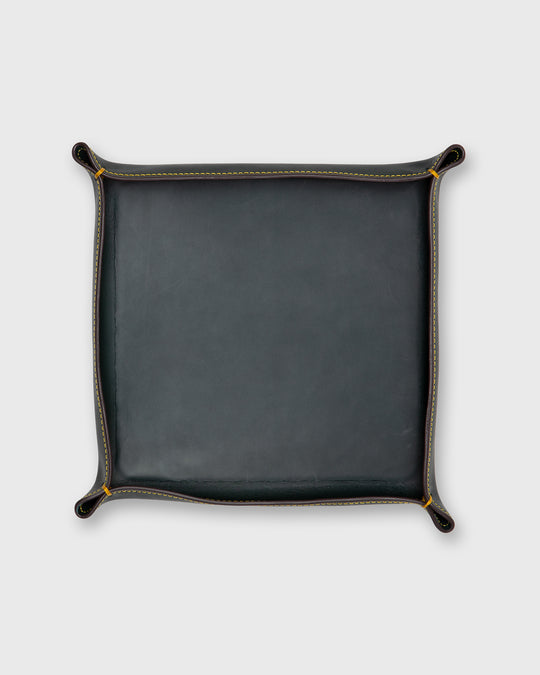 Large Tray in Bottle Green Leather