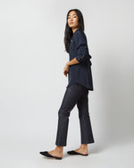 Load image into Gallery viewer, Classic Blouse in Navy Silk Crepe de Chine
