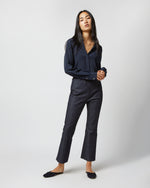Load image into Gallery viewer, Classic Blouse in Navy Silk Crepe de Chine
