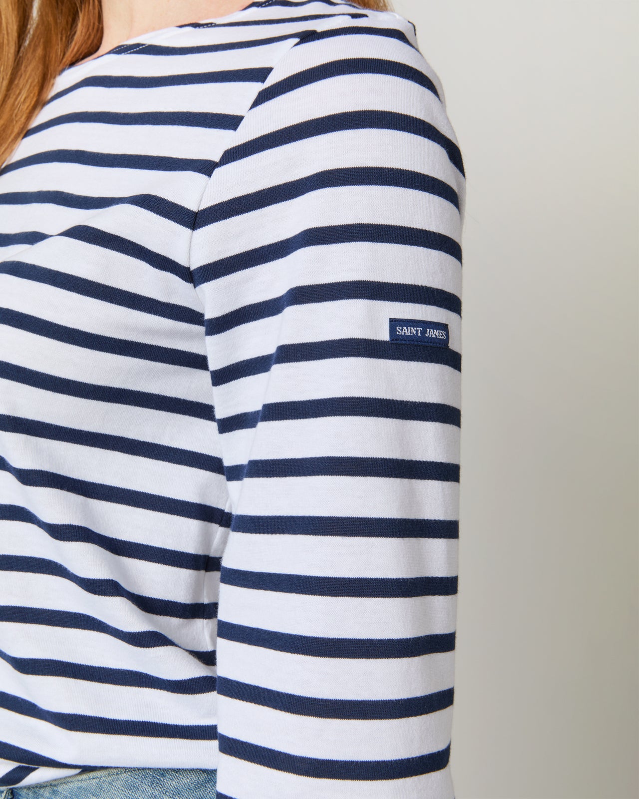 Modern Minquiers Tee in Neige/Marine Stripe