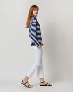 Load image into Gallery viewer, Modern Minquiers Tee in Marine/Neige Stripe
