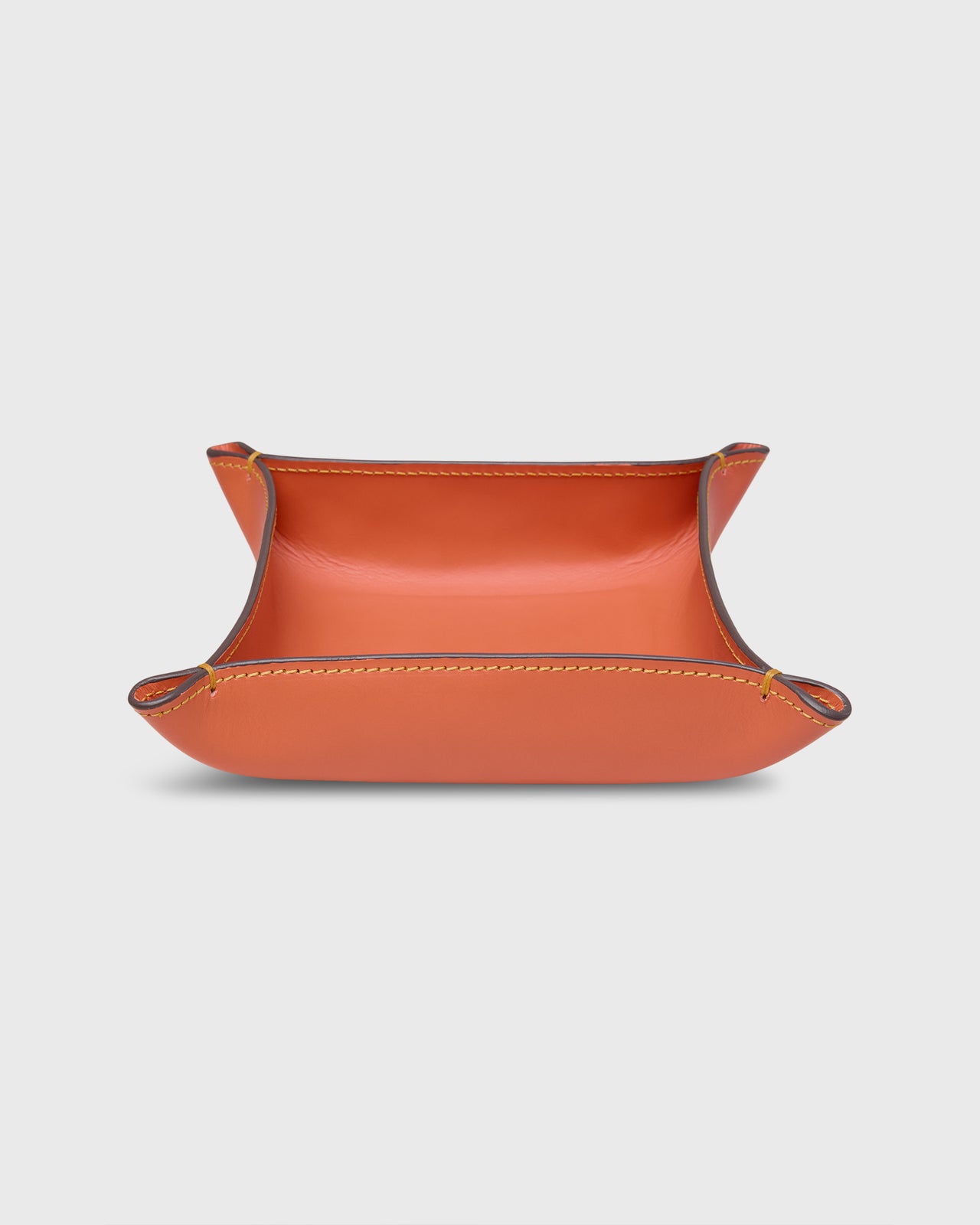 Medium Tray in Orange Leather