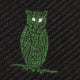 Silk Woven Club Tie in Black/Green Owl