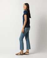 Load image into Gallery viewer, Short-Sleeved Relaxed Tee in Navy Pima Cotton
