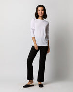 Load image into Gallery viewer, Long-Sleeved Boatneck Tee in White Pima Cotton
